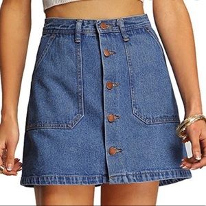 Yimeixuan Button-Up Jean Skirt